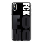 Apple iPhone XS Black Clear Funny Text Quote Fckfomo Hybrid Protective Phone Case Cover