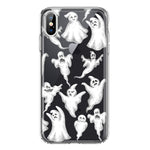 Apple iPhone XS Cute Halloween Spooky Floating Ghosts Horror Scary Hybrid Protective Phone Case Cover