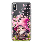 Apple iPhone XS/X Cute Pink Cherry Blossom Gnome Spring Floral Flowers Double Layer Phone Case Cover