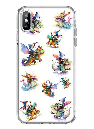 Apple iPhone XS Cute Fairy Cartoon Gnomes Dragons Monsters Hybrid Protective Phone Case Cover