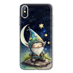 Apple iPhone XS Stars Moon Starry Night Space Gnome Hybrid Protective Phone Case Cover