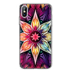 Apple iPhone XS Mandala Geometry Abstract Star Pattern Hybrid Protective Phone Case Cover