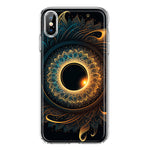 Apple iPhone XS Mandala Geometry Abstract Eclipse Pattern Hybrid Protective Phone Case Cover