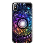 Apple iPhone XS Mandala Geometry Abstract Galaxy Pattern Hybrid Protective Phone Case Cover