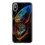 Apple iPhone XS Mandala Geometry Abstract Butterfly Pattern Hybrid Protective Phone Case Cover