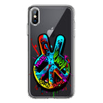 Apple iPhone Xs Max Peace Graffiti Painting Art Hybrid Protective Phone Case Cover