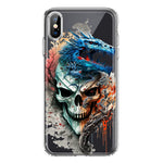 Apple iPhone XS/X Fantasy Blue Dragon Dream Skull Double Layer Phone Case Cover