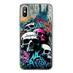 Apple iPhone XS Skulls Graffiti Painting Art Hybrid Protective Phone Case Cover