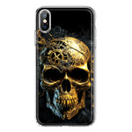 Apple iPhone XS/X Steampunk Skull Science Fiction Machinery Double Layer Phone Case Cover