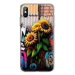 Apple iPhone XS Sunflowers Graffiti Painting Art Hybrid Protective Phone Case Cover