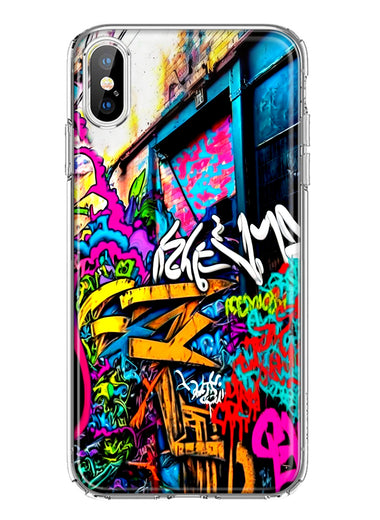 Apple iPhone XS Urban Graffiti Street Art Painting Hybrid Protective Phone Case Cover