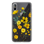 Apple iPhone XS/X Yellow Summer Flowers Floral Hybrid Protective Phone Case Cover