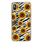 Apple iPhone XS/X White Zebra Sunflowers Polkadots Double Layer Phone Case Cover