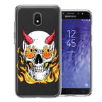 Samsung Galaxy J7 (2018) Star/Crown/Aura Flamming Devil Skull Design Double Layer Phone Case Cover