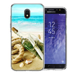 Samsung J3 2018/J337/AMP Prime 3/J3 Achieve Beach Message Bottle Design Double Layer Phone Case Cover