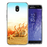 Samsung J3 2018/J337/AMP Prime 3/J3 Achieve Beach Shell Design Double Layer Phone Case Cover