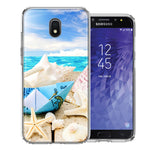 Samsung J3 2018/J337/AMP Prime 3/J3 Achieve Beach Paper Boat Design Double Layer Phone Case Cover