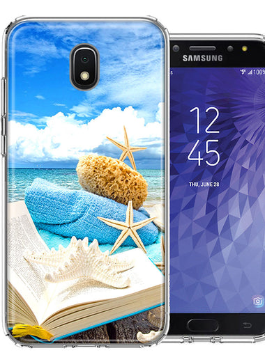 Samsung J3 2018/J337/AMP Prime 3/J3 Achieve Beach Reading Design Double Layer Phone Case Cover