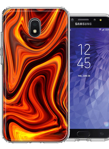 Samsung J7 2018/J737/J7 Refine/J7 Star Fire Abstract Design Double Layer Phone Case Cover