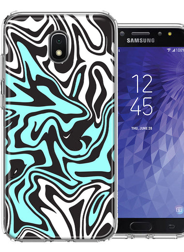 Samsung J7 2018/J737/J7 Refine/J7 Star Mint Black Abstract Design Double Layer Phone Case Cover