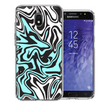 Samsung J3 2018/J337/AMP Prime 3/J3 Achieve Mint Black Abstract Design Double Layer Phone Case Cover