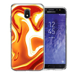 Samsung J7 2018/J737/J7 Refine/J7 Star Orange White Abstract Design Double Layer Phone Case Cover