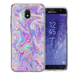 Samsung J7 2018/J737/J7 Refine/J7 Star Paint Swirl Design Double Layer Phone Case Cover