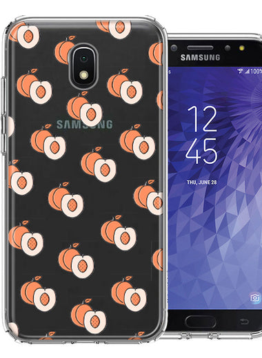 Samsung Galaxy J7 (2018) Star/Crown/Aura Polka Dot Peaches Design Double Layer Phone Case Cover