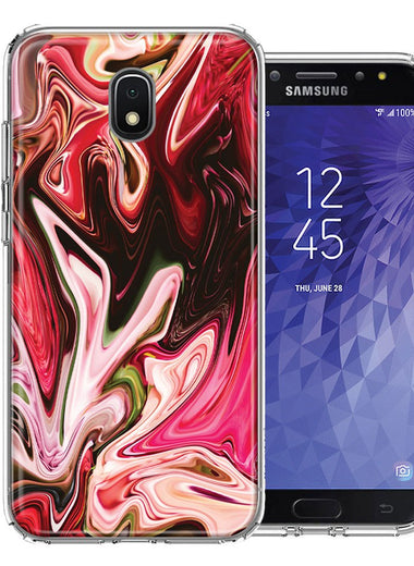 Samsung J7 2018/J737/J7 Refine/J7 Star Pink Abstract Design Double Layer Phone Case Cover