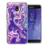 Samsung J7 2018/J737/J7 Refine/J7 Star Purple Paint Swirl  Design Double Layer Phone Case Cover