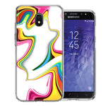 Samsung J3 2018/J337/AMP Prime 3/J3 Achieve Rainbow Abstract Design Double Layer Phone Case Cover