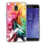 Samsung J7 2018/J737/J7 Refine/J7 Star Rainbow Flower Abstract Design Double Layer Phone Case Cover