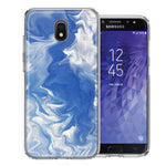 Samsung J3 2018/J337/AMP Prime 3/J3 Achieve Sky Blue Swirl Design Double Layer Phone Case Cover
