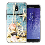 Samsung J3 2018/J337/AMP Prime 3/J3 Achieve Starfish Net Design Double Layer Phone Case Cover