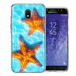 Samsung J3 2018/J337/AMP Prime 3/J3 Achieve Ocean Starfish Design Double Layer Phone Case Cover