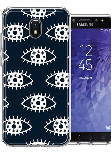 Samsung J7 2018/J737/J7 Refine/J7 Star Starry Evil Eyes Design Double Layer Phone Case Cover