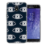 Samsung J3 2018/J337/AMP Prime 3/J3 Achieve Starry Evil Eyes Design Double Layer Phone Case Cover