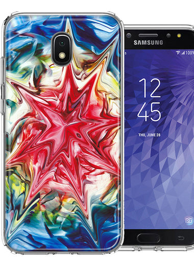 Samsung J7 2018/J737/J7 Refine/J7 Star Tie Dye Abstract Design Double Layer Phone Case Cover