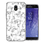 Samsung J7 2018/J737/J7 Refine/J7 Star White Grey Marble Design Double Layer Phone Case Cover