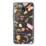 Samsung Galaxy J7 J737 Peach Meadow Wildflowers Butterflies Bees Watercolor Floral Hybrid Protective Phone Case Cover