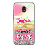 Samsung Galaxy J3 J337 Summer Brush Strokes Sunrise Sunburn Sunset Repeat Hybrid Protective Phone Case Cover