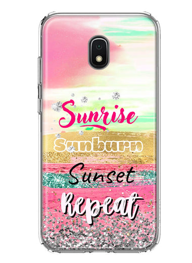 Samsung Galaxy J7 J737 Summer Brush Strokes Sunrise Sunburn Sunset Repeat Hybrid Protective Phone Case Cover