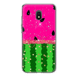 Samsung Galaxy J3 J337 Summer Watermelon Sugar Vacation Tropical Fruit Pink Green Hybrid Protective Phone Case Cover