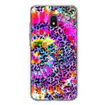 Samsung Galaxy J7 J737 Vibrant Pink Purple Tie Dye Summer Leopard Swirl Rainbow Hybrid Protective Phone Case Cover