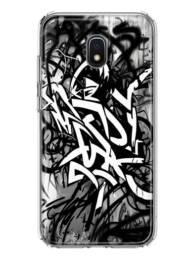 Samsung Galaxy J3 J337 Black White Urban Graffiti Hybrid Protective Phone Case Cover