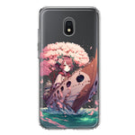 Samsung Galaxy J3 J337 Kawaii Manga Pink Cherry Blossom Japanese Girl Boat Hybrid Protective Phone Case Cover