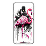Samsung Galaxy J7 J737 Pink Flamingo Painting Graffiti Hybrid Protective Phone Case Cover