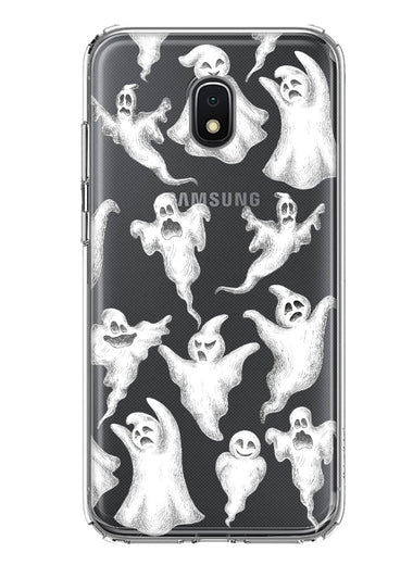 Samsung Galaxy J3 J337 Cute Halloween Spooky Floating Ghosts Horror Scary Hybrid Protective Phone Case Cover