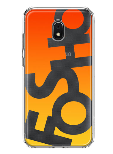 Samsung Galaxy J3 J337 Orange Yellow Clear Funny Text Quote Fosho Hybrid Protective Phone Case Cover