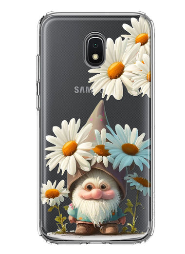 Samsung Galaxy J3 J337 Cute Gnome White Daisy Flowers Floral Hybrid Protective Phone Case Cover